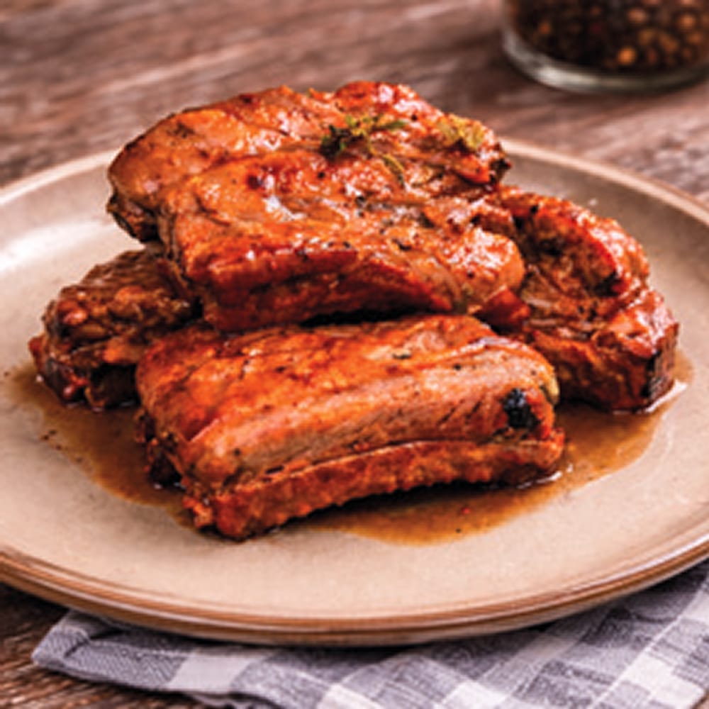 Glasierte Spareribs mit ’Nduja-Pesto